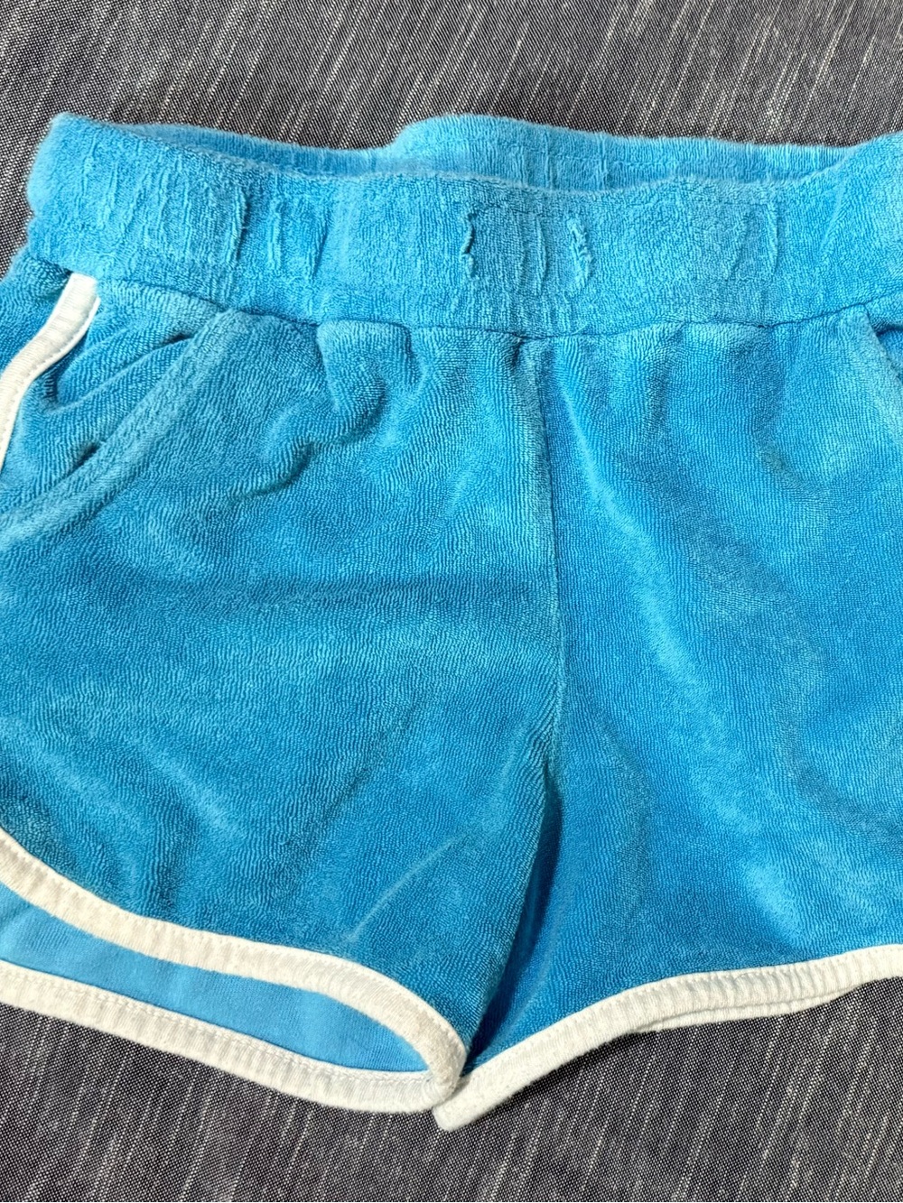 Cat & Jack Bright Blue Terry Shorts with White Trim